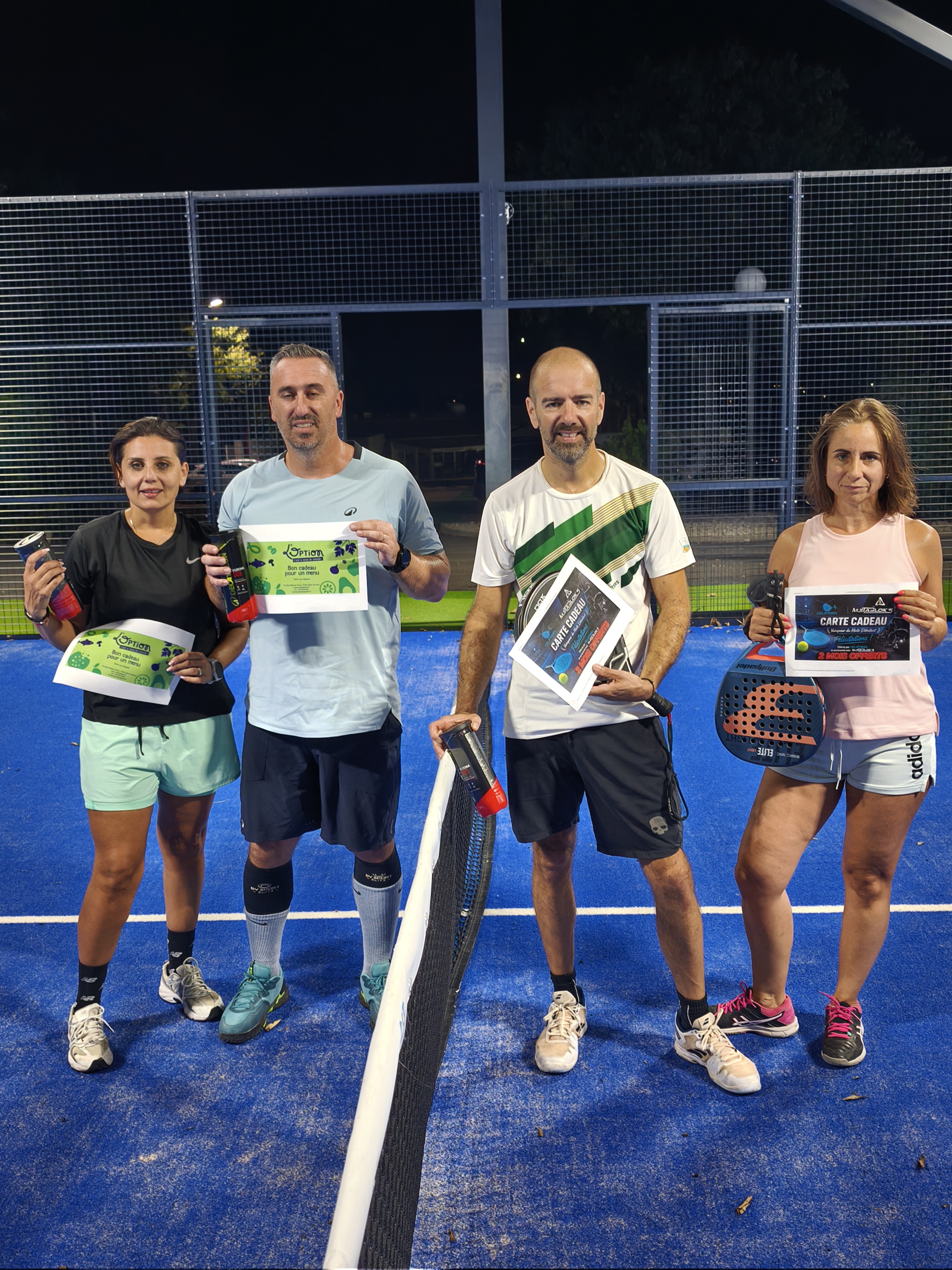 Vainqueurs double mixte débutant HELIPADEL