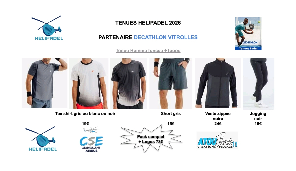 Tenues HELIPADEL 2026