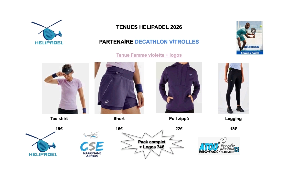 Tenues HELIPADEL 2026